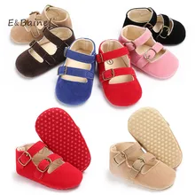 E& Bainel искусственная кожа новорожденных для маленьких девочек обувь детские мокасины мягкая подошва Мокасины обувь пряжки против скольжения обуви кроватки обувь дети