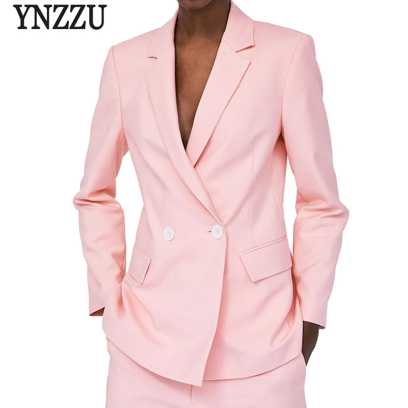 

2018 Autumn Fashion Pink Blazer Women Elegant Long Sleeve Female Workwear Blazer Coat Women's Jacket blazer feminino AO541