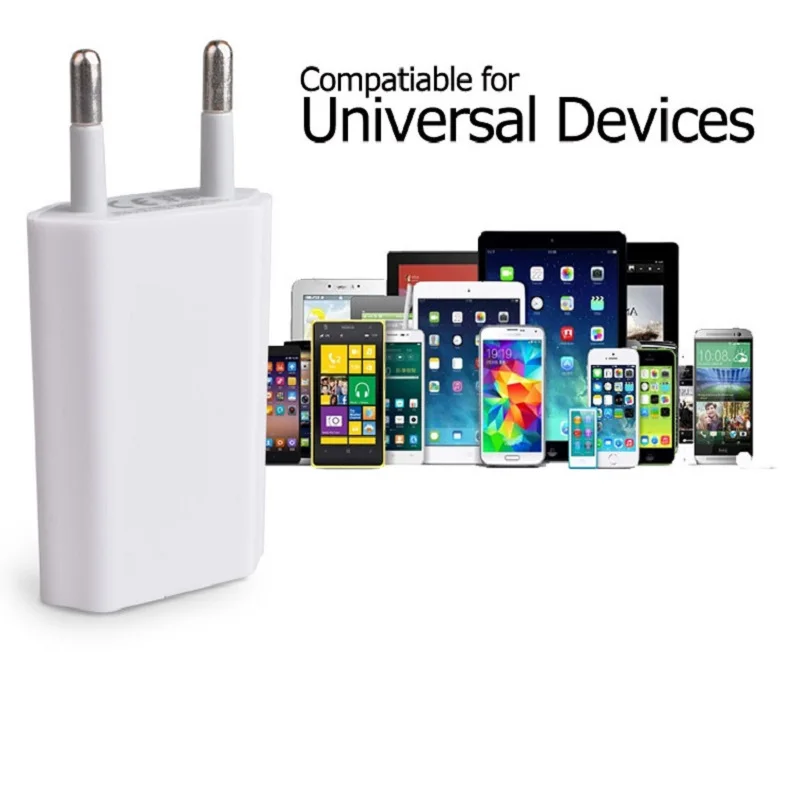 

Universal EU Plug USB Power Home Wall Charger Adapter Travel Power Charging Adapter For Apple iPhone 4S 5 5S 6 6s 7 plus