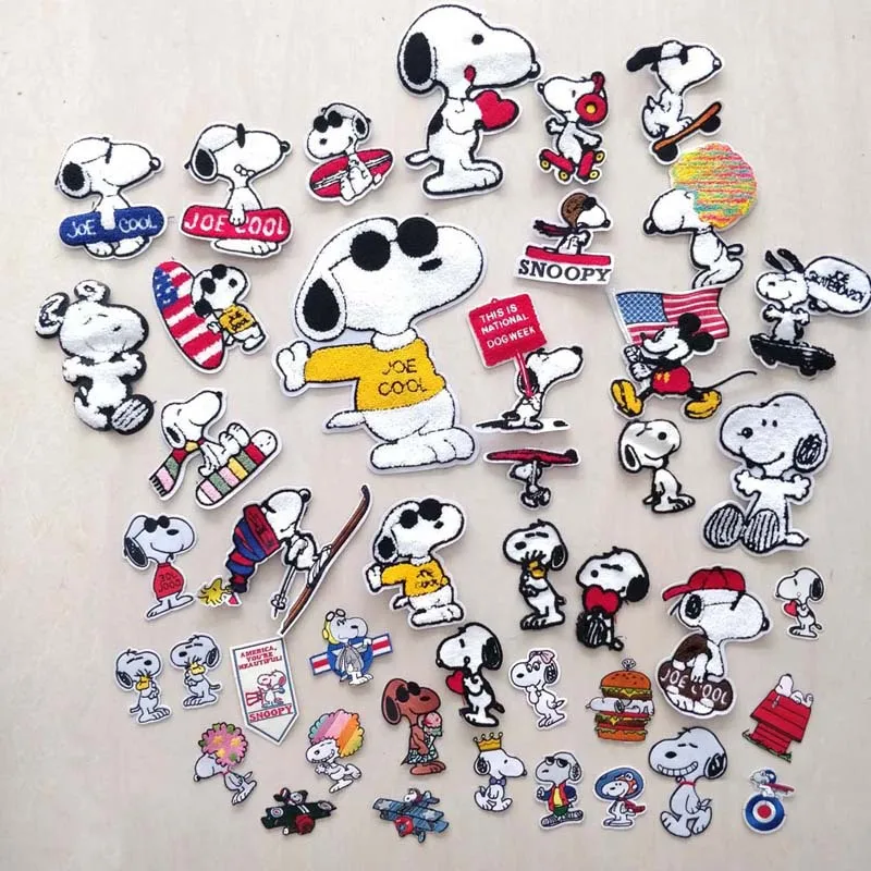 

Embroidery Patches for Snoopy Dog Garments with Various Models DIY decorative shoes, hats, boxes, bags, ironing cartoon patches