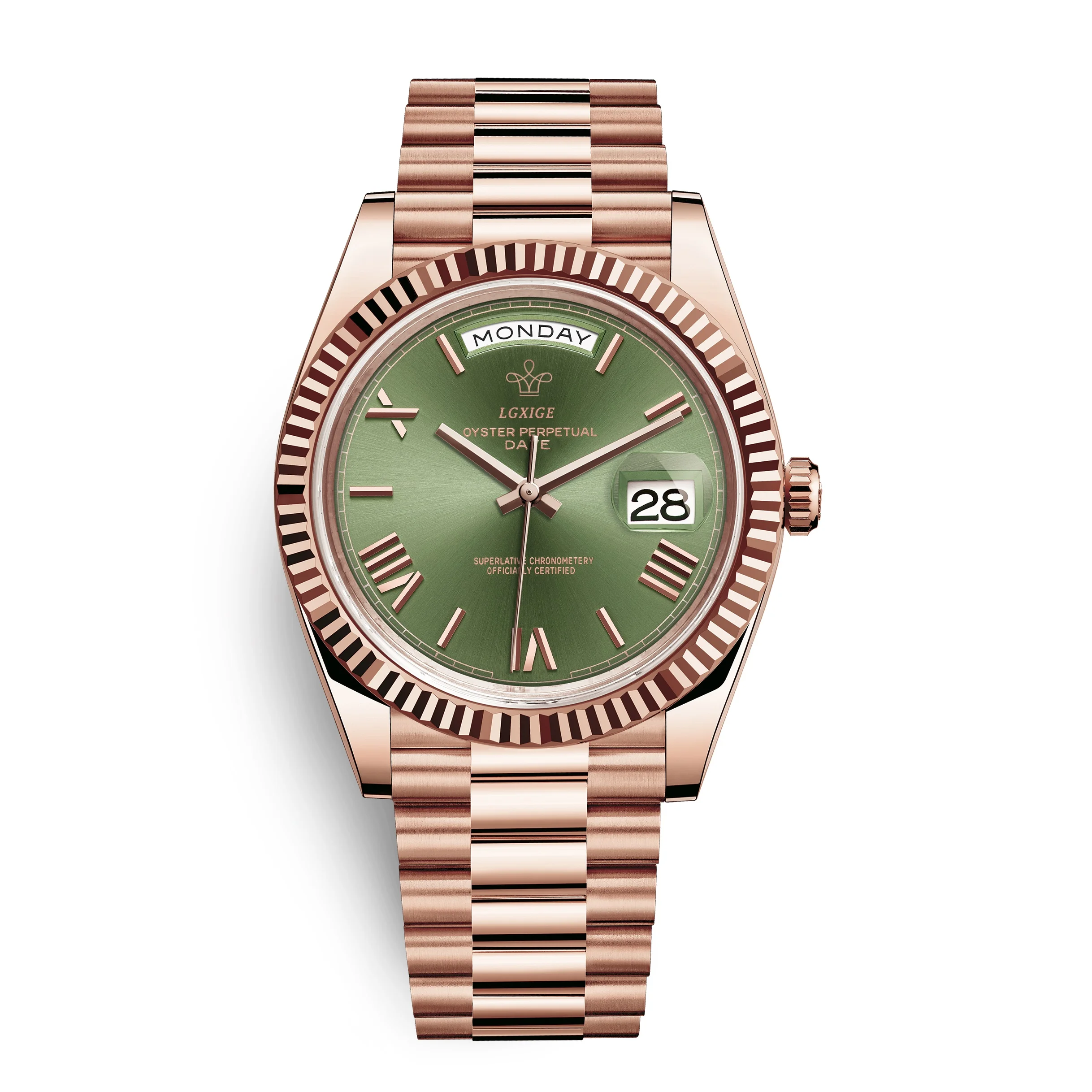 Economici LGXIGE Originale di Marca Della Vigilanza Degli Uomini di Top In Acciaio Inox di Lusso 3atm Impermeabile daydate di Affari Degli Uomini Orologio Da Polso Orologi LM021A