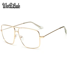 WarBLade, gafas con montura metálica de oro Vintage para hombre y mujer, gafas de sol Retro cuadradas, gafas ópticas, gafas nerd claras