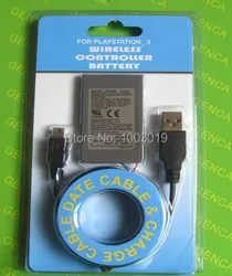 

1800mAh Rechargeable Battery Power Supply + USB Data Charger Cable Cord Pack for Playstation 3 PS3 Controller