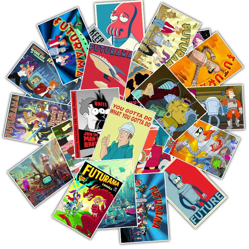 E053 D130(25Pcs) 25 шт. Futurama стикер мультфильм детские игрушки стикер s для DIY Скрапбукинг багаж ноутбук телефон водонепроницаемый Прохладный Плакат стикер s - Цвет: E053 D130(25Pcs)