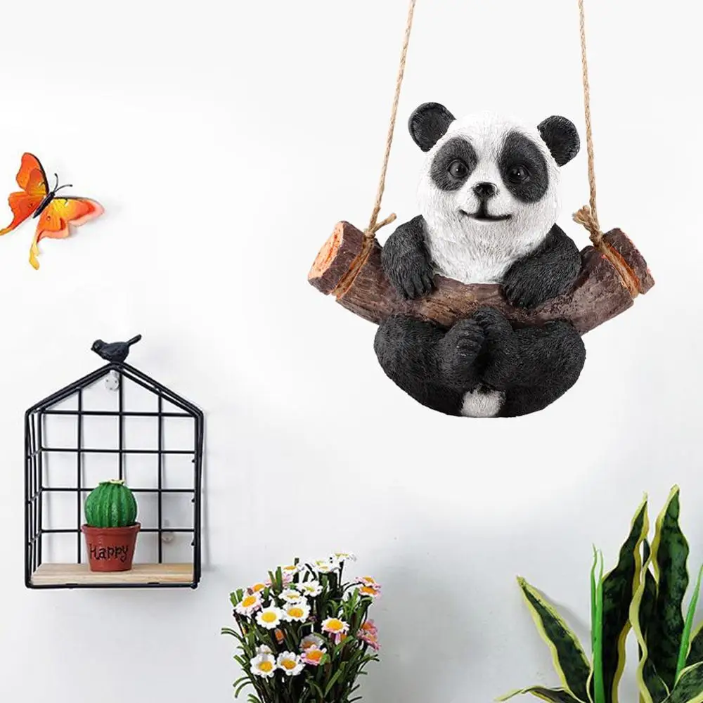 Милая фигурка персонажа из мультфильма животного Swing Panda реквизит декоративный ландшафт Смола ремесла дом аксессуары настольная украшения комнаты - Цвет: Panda