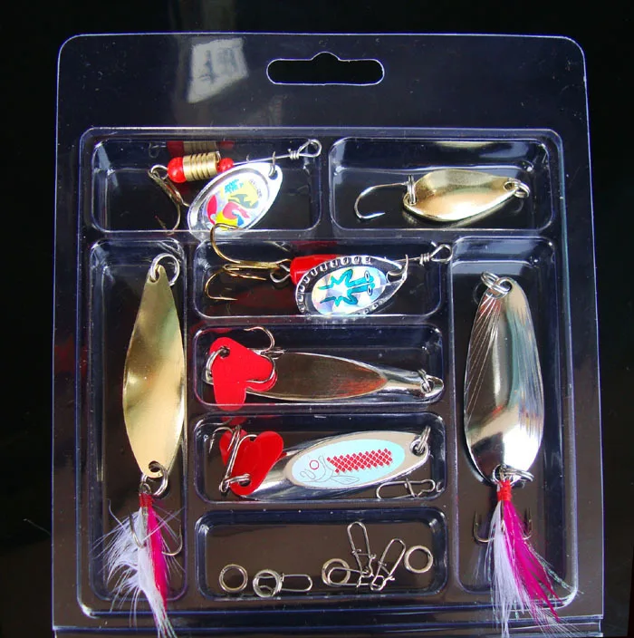 Metal Fishing Lures Spoon Spinnerbait Split Rings Fishing Snap Pesca