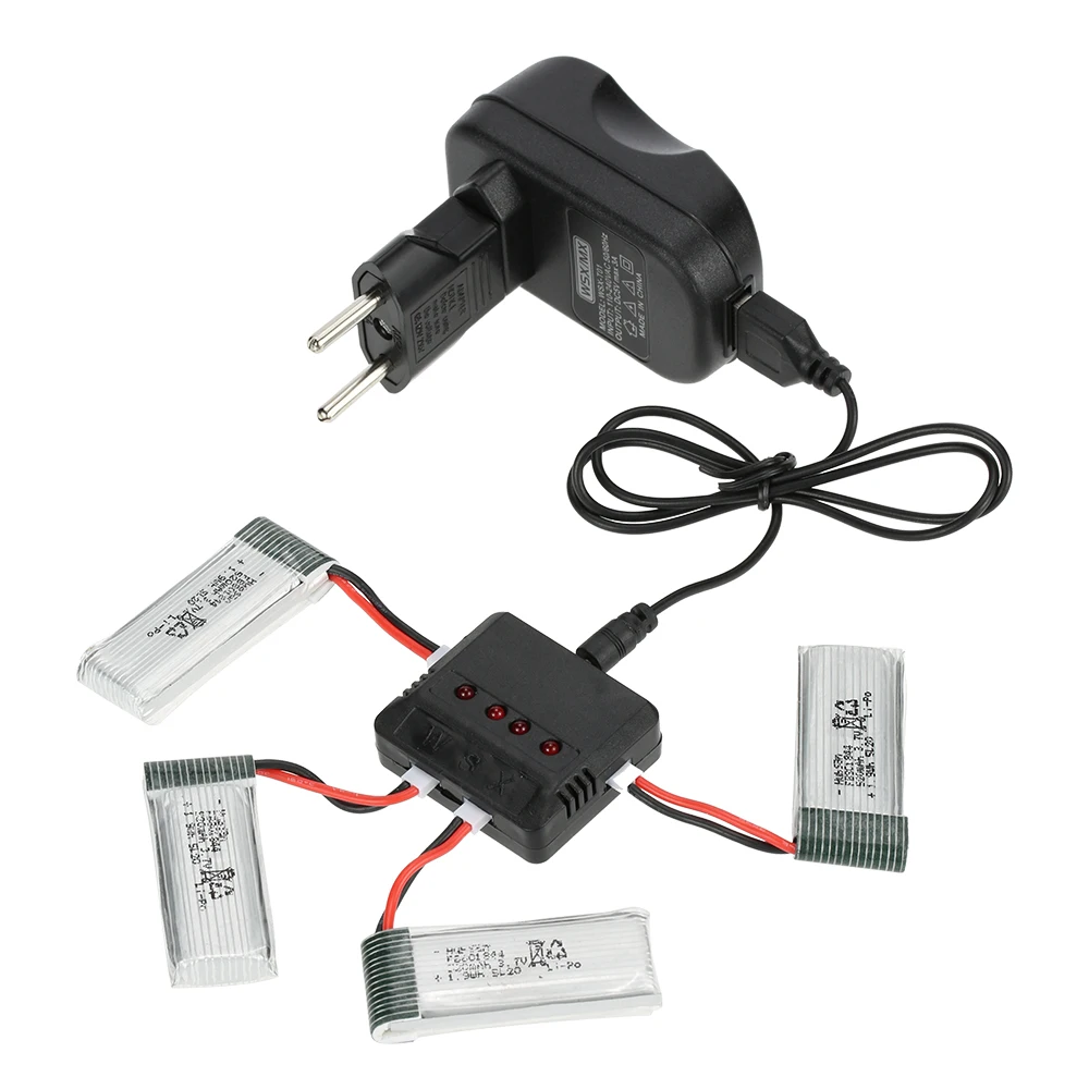 Super Fly 4 шт 3 7 V 520mAh Lipo батарея с в 1 зарядное устройство набор для Hubsan H107P RC Quadcopter Drone |