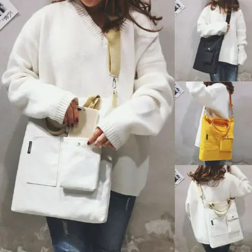

Womens Large Canvas Handbag Shoulder Bag Tote Ladies Purse Travel Messenger