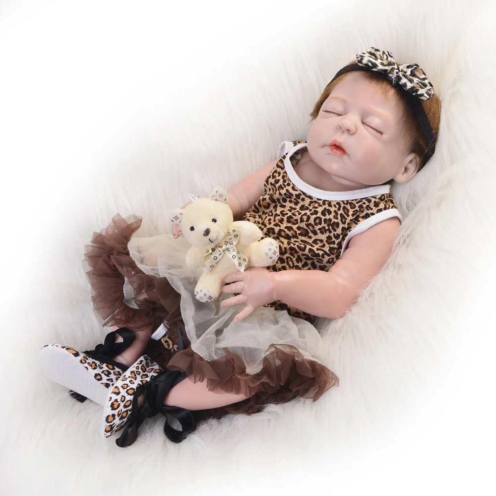 

Collectible 23 Inch Reborn Dolls 57 cm Full Silicone Vinyl Newborn Doll Realistic Sleeping Girl Baby Doll Toy Children Present