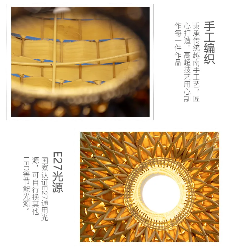 Юго-Восточной Азии Bamboo идиллической кулон свет японские татами Zen Гостиная висит светильник Lamparas блеск освещения E27