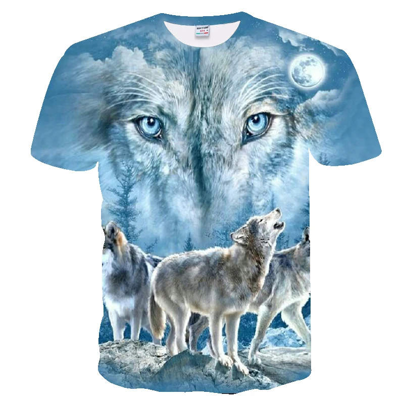 BIANYILONG 2018 Flame Wolf Print 3D Series T-Shirt Men's New Top T-Shirt Summer Short Sleeve Animal Pendant