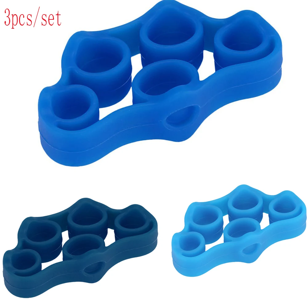 

3pcs/set Finger Gripper Resistance Bands Finger Stretcher Silicone Hand Exerciser Grip Strength Wrist Trainer Fitness Equipment