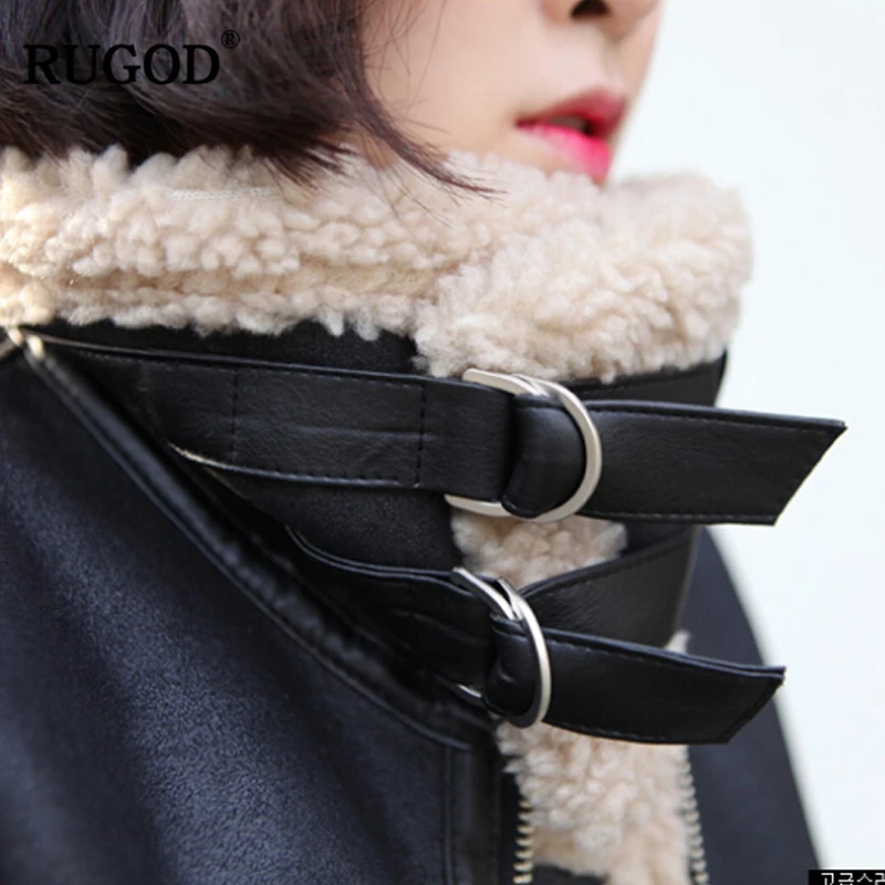 RUGOD, новинка, кожаная куртка, для женщин, мото& Байкер, на молнии, короткое пальто, для женщин, с капюшоном, тонкое, теплое, зимнее пальто, одежда, manteau femme hiver