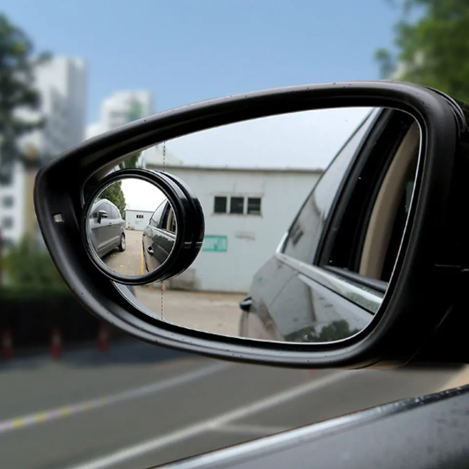 

1 Pair Wide Angle Convex Car Blind Spot Round Mirror Rearview Reverse Auxiliary Wide-angle Lens Auto Accessories