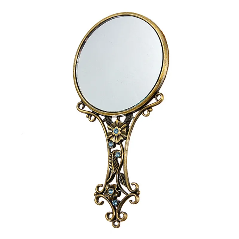 Luckyfine خمر antiqued النحاس ماكياج الجمال مرآة صغيرة حمام التجميل مرايا مع مشط مجموعة أدوات المكياج كيت Luckyfine خمر antiqued النحاس ماكياج الجمال مرآة صغيرة حمام التجميل مرايا مع مشط مجموعة أدوات المكياج كيت