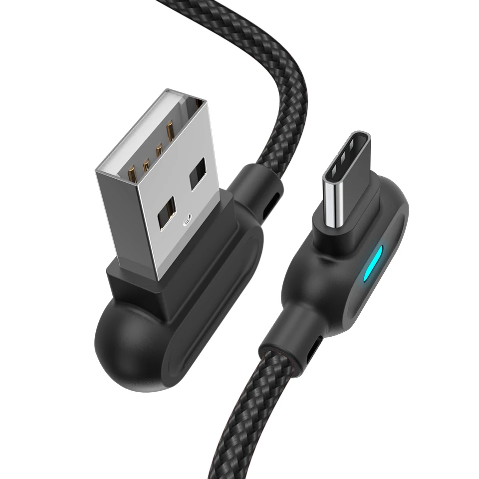 3A Fast Charging USB Type C Cable for Xiaomi Redmi Note 7 Nylon Type-C Quick Charge Cord for Oneplus LG HTC USB-C Data Sync Wire - Color: Black