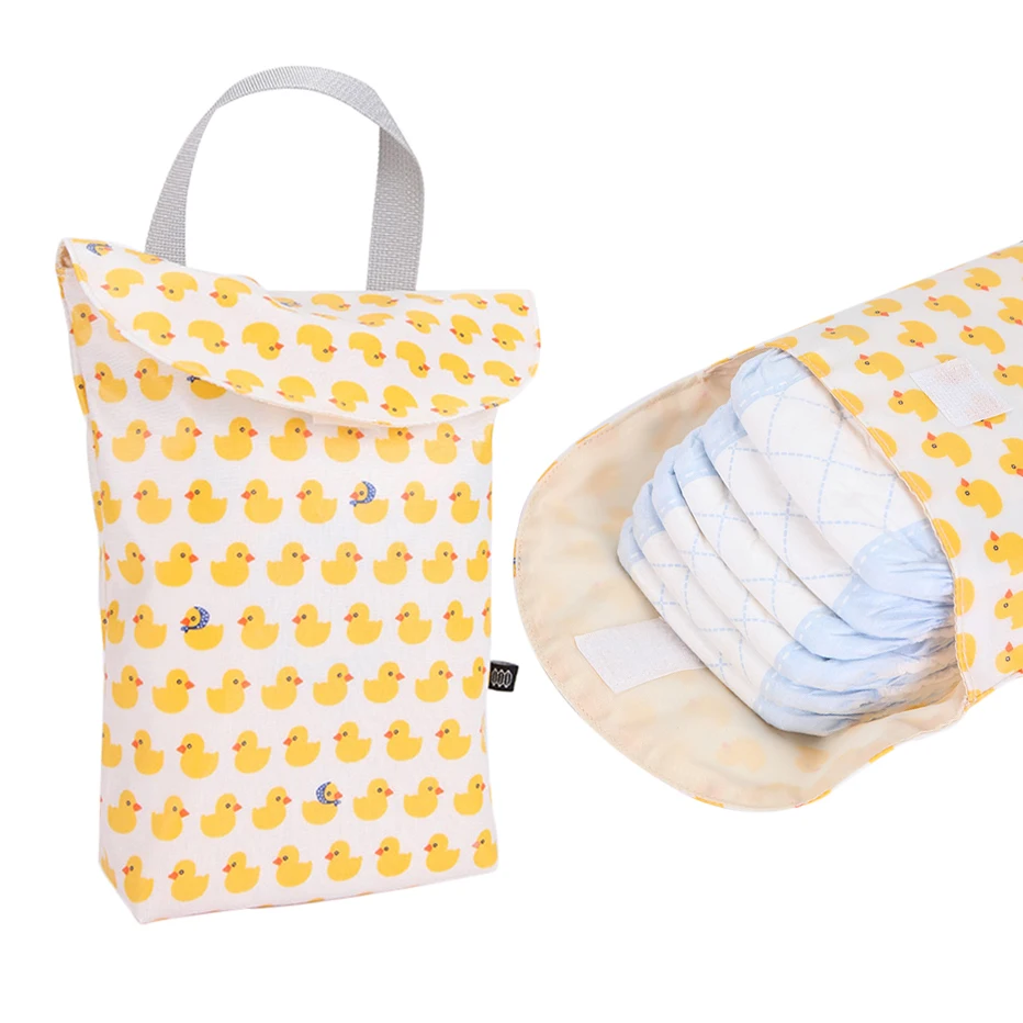 

Basedidea Baby Diaper Bag Waterproof Nappy Organizer Pouch for Storage Diaper Snack Cute Cartoon Wet/Dry Mummy Storage Bag