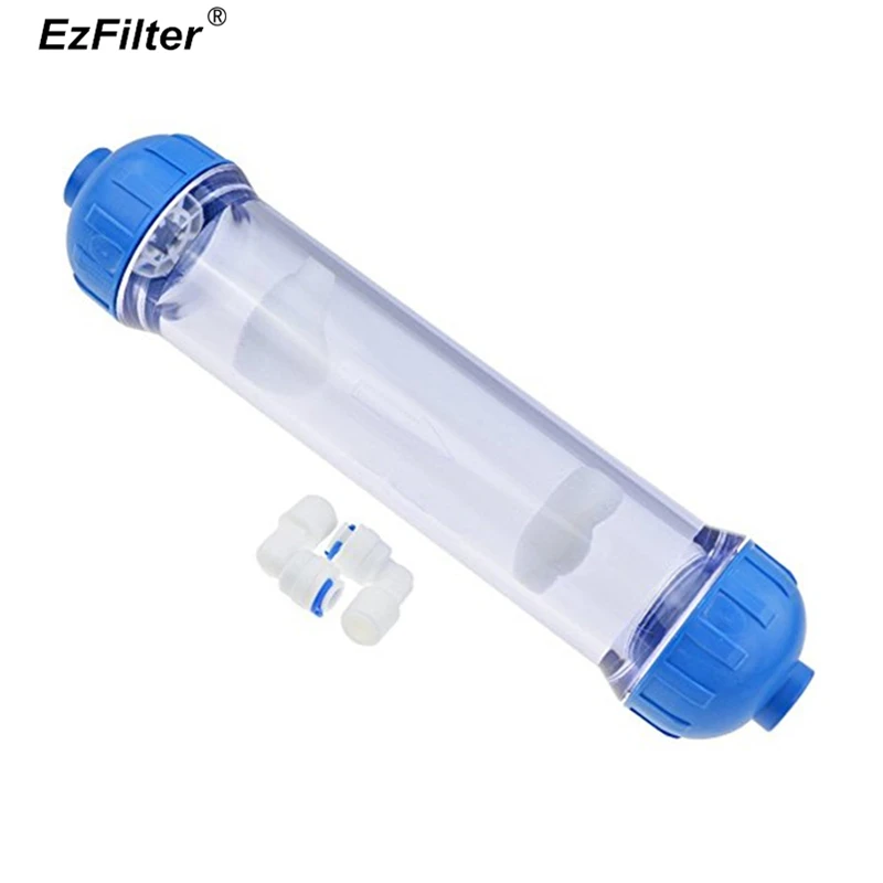 Empty T33 Filter Shell 10 Inch Inline Refillable Water Filter Cartridge With Quick Fittings Can Fill GAC Carbon KDF DI RESIN Empty T33 Filter Shell 10 Inch Inline Refillable Water Filter Cartridge With Quick Fittings Can Fill GAC Carbon KDF DI RESIN