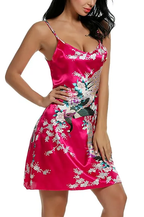 Silk Nightgowns Female Spaghetti Strap Short Summer Nightdress Women Plus Size Sleepwear 2112 women nightgowns,women nightdresses,sleeping dress