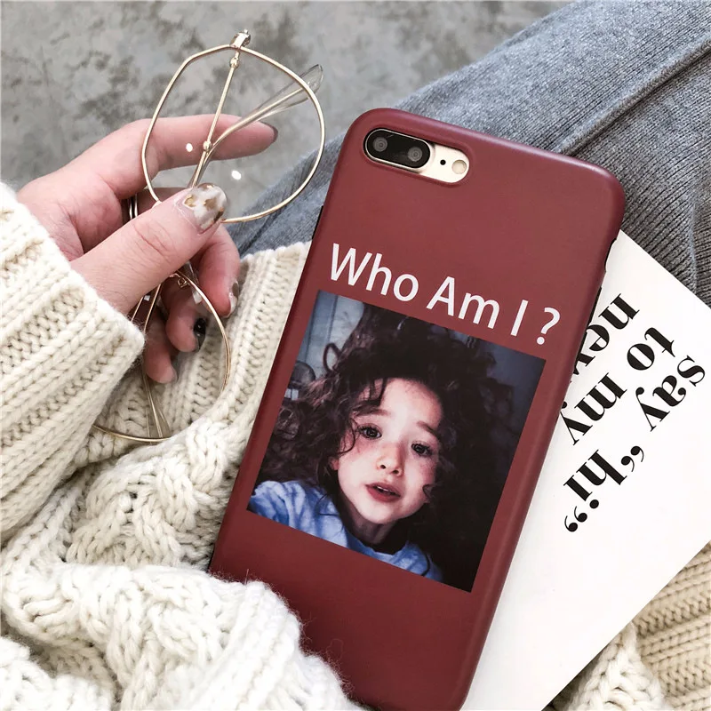 

Fashion Wine Red phone case For iphone X 7 7Puls Art Beautiful girl Silicone back cover For iphone 6 6puls Capa Coque Fundas