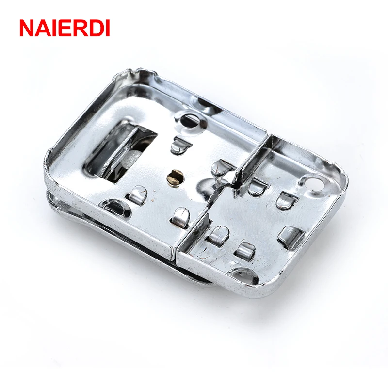 Latch Catch Cabinet Latch NAIERDI J402 Box Hasp Cabinet Fastener Lock With Key Spring Latch Catch Toggle Iron Locks For Drawer Door Furniture Hardware