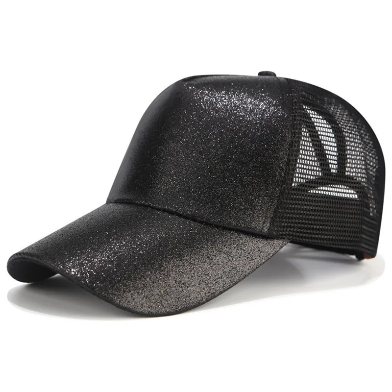 Бейсбольная кепка конский хвост с блестками для детей Snapback шляпа девочек грязная