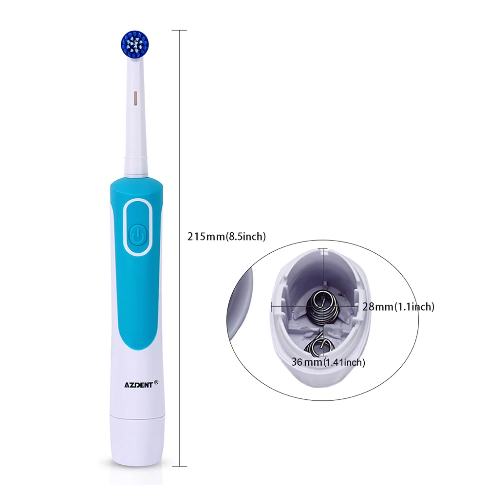 AZ-2 Pro Rotating Electric Toothbrush with 4 Replacement Heads Battery Type No Rechargeable Tooth Brush Teeth Whitening Adults AZ-2 Pro Rotating Electric Toothbrush with 4 Replacement Heads Battery Type No Rechargeable Tooth Brush Teeth Whitening Adults