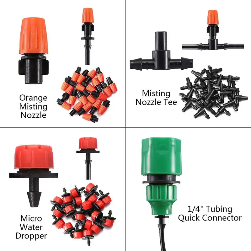 1 sets Micro-Flow Drip Watering Irrigation Adjustable Misting Kits System Self Plant Garden Hose Automatic Watering Kits 15m pro