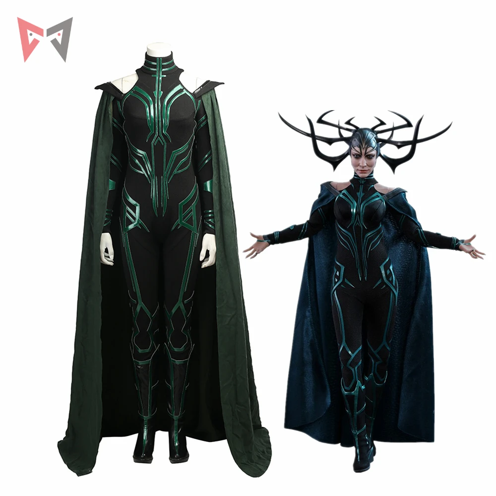 Новый Тор Ragnarok косплэй Hela костюм на заказ для Хэллоуина платье весь комплект Высокое качество