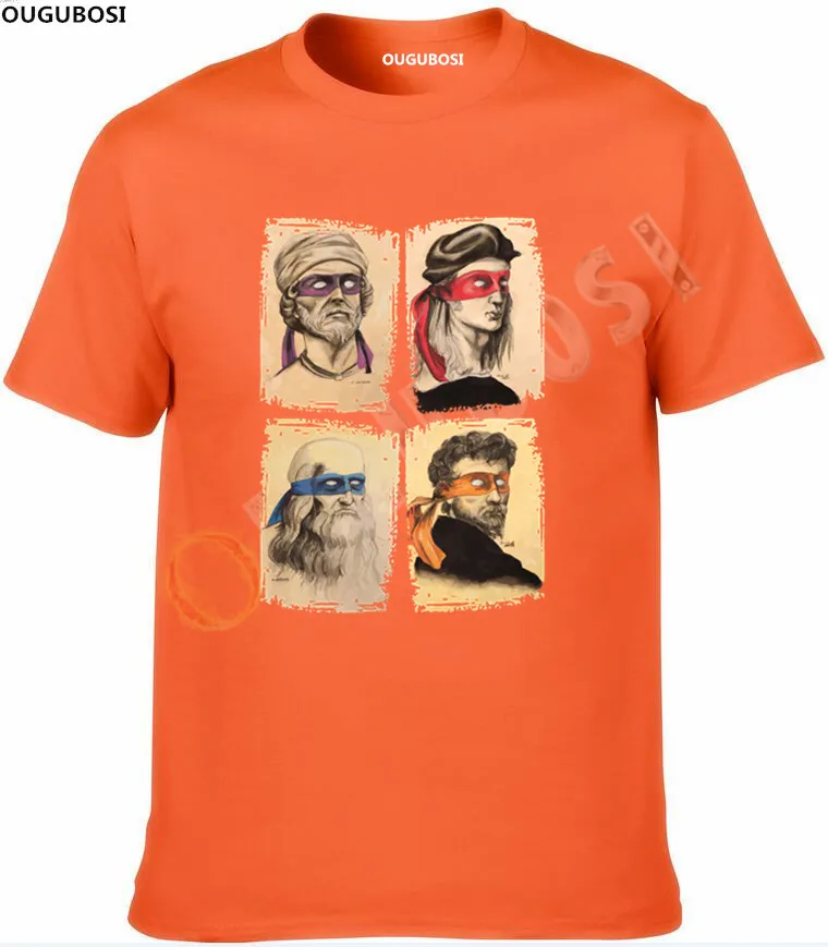 Leonardo Raphael Donatello Michelangelo Tmnt учёные комедийные футболки для мужчин-см. Оригинальное название