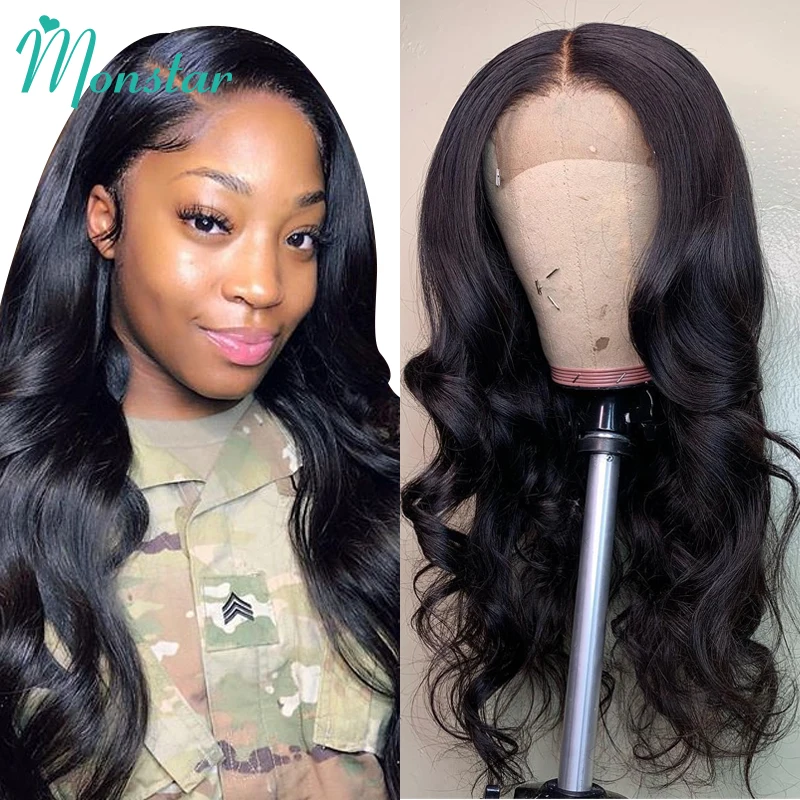 

Monstar Body Wave Lace Front Wigs Brazilian Remy Hair Bleached Knots 150% Density Glueless Human Hair Wig With Natural Hairline