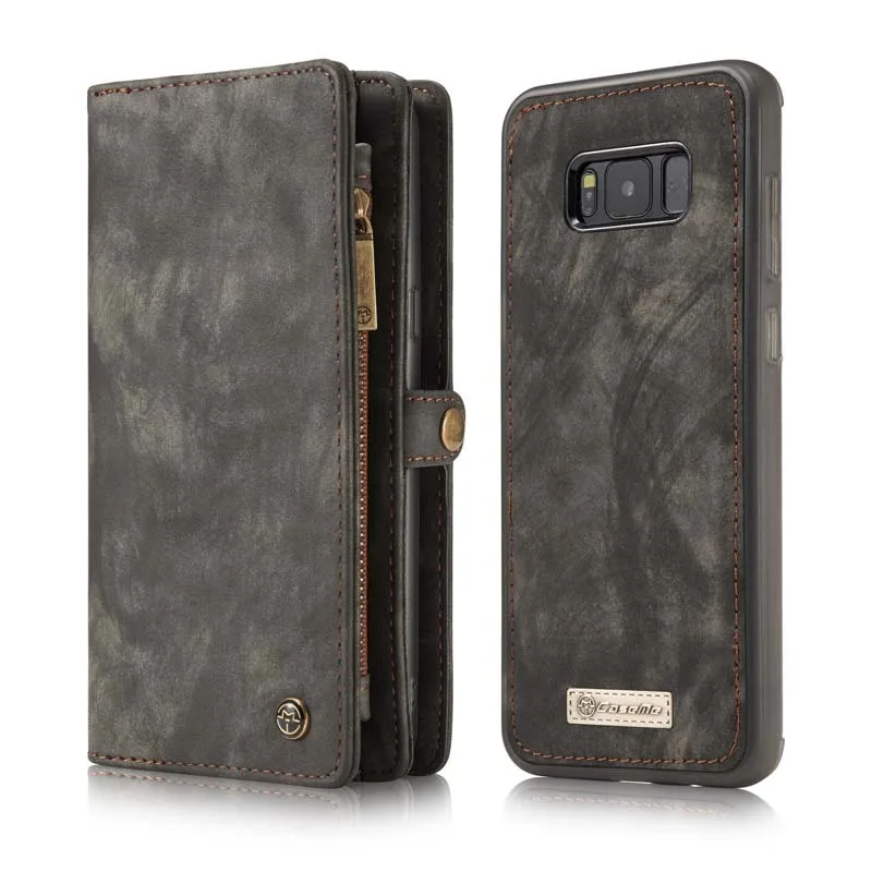 Galaxy S8 Case Black Для Samsung Galaxy S8 чехол Galaxy S8 плюс Чехол CaseMe Многофункциональный Флип Стенд кожаный кошелек чехол с магнитным креплением для смартфона - Цвет: Galaxy S8 Case Black