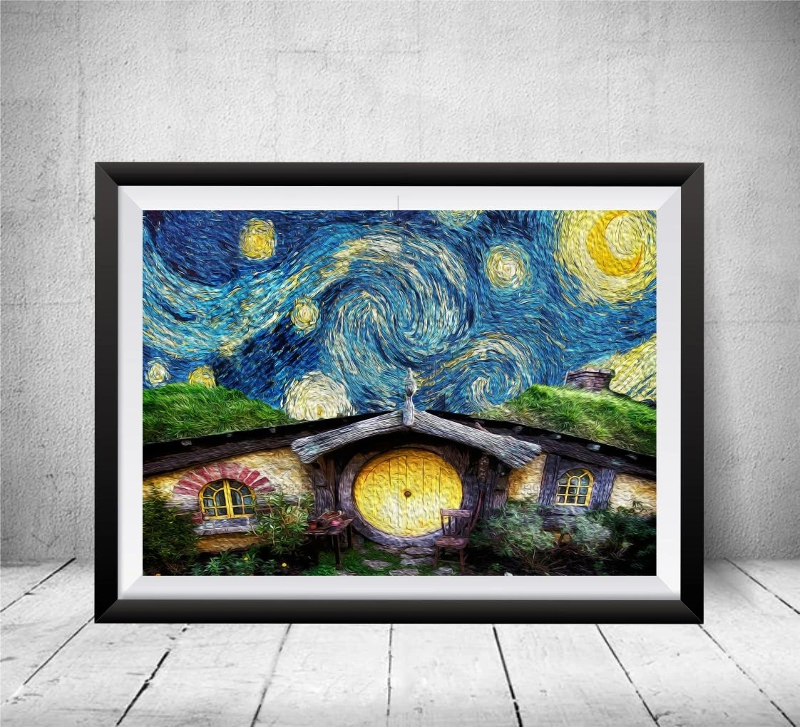 

5D DIY Diamond Painting Hobbit Starry Night Cross Stitch Diamond Embroidery Rhinestone Needlework home Decoration Diamond Mosaic