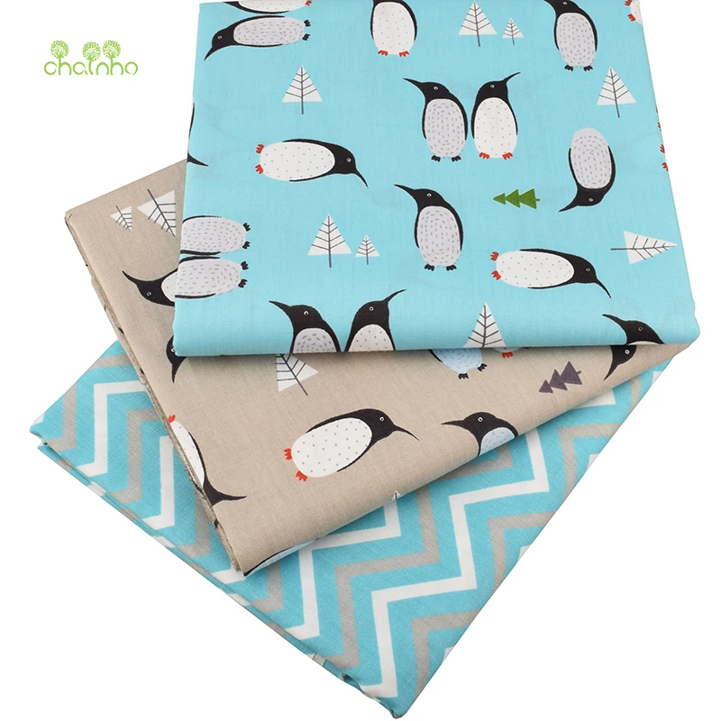 Chainho набивная саржевая хлопковая ткань Пингвин мультфильм для самостоятельного