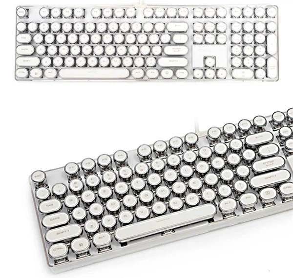 Magicforce Crystal 108 клавиш винтажная машинка издание USB Проводная Механическая игровая клавиатура с подсветкой, переключатели Gateron - Цвет: Белый