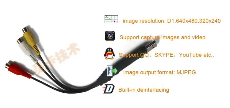 LCC280_USB видео сбора коробка/AV-USB2.0 USB сбора карты Поддержка android