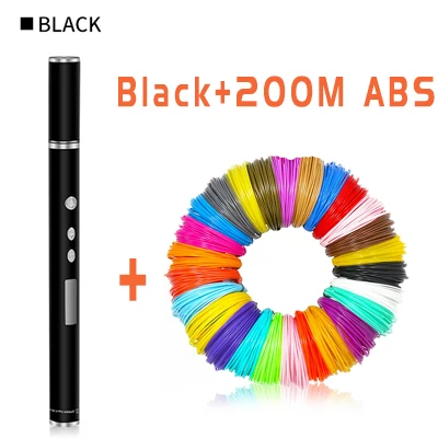 Black 3D ручка, ручка для печати, OLED, PLA, ABS, нить, 3d принтер, 3D печать, ручка для школы, 3D карандаш, гаджет для детей, подарок на день рождения, Рождество - Цвет: Black