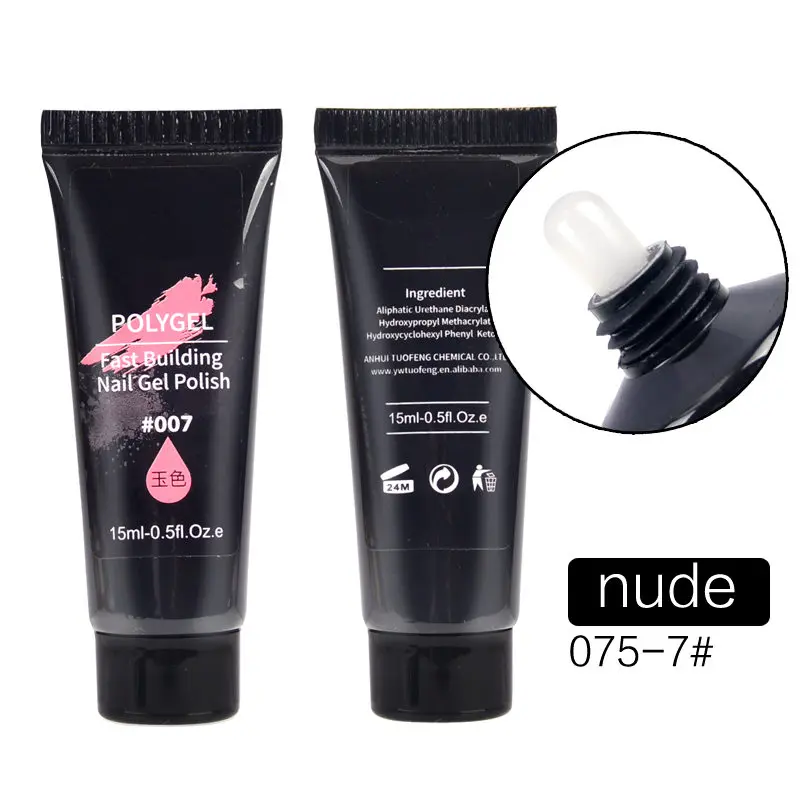 Nude YWK, полигелевый удлинитель для пальцев, прозрачный розовый желеобразный полигель, быстрое строительство, сделай сам, для маникюра, советы, удлинение, УФ, строительный гель, камуфляж - Цвет: Nude