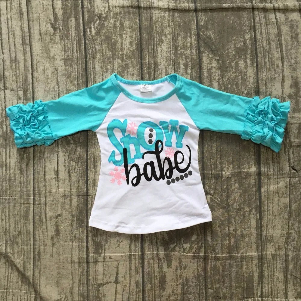 baby girls Christmas fallwinter raglans children girls SNOW BABY top tee raglans girls Christmas party top raglans blue sleeve baby girls Christmas fallwinter raglans children girls SNOW BABY top tee raglans girls Christmas party top raglans blue sleeve