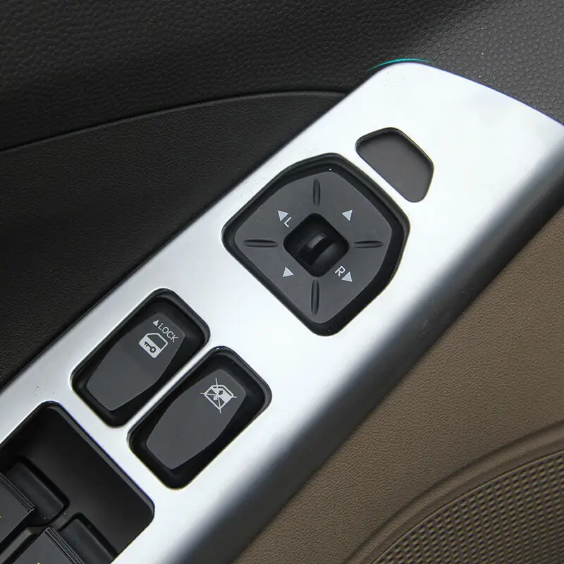 Для hyundai IX35 2013 ABS Матовый LHD Автомобильный внутренний подлокотник, стекло, кнопка включения, накладка, наклейки для автомобиля, аксессуары, 4 шт