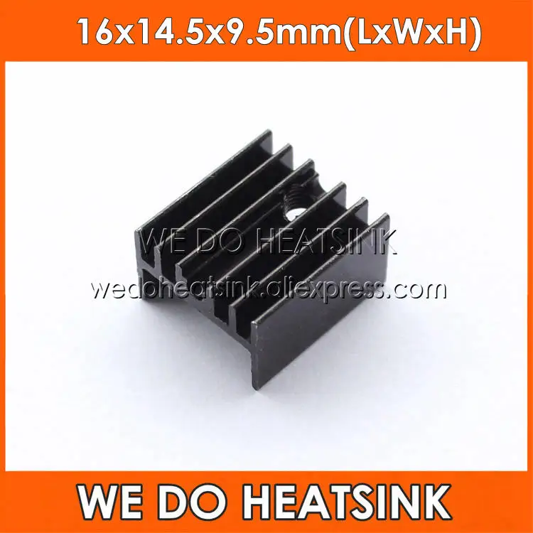 

WE DO HEATSINK 20pcs 16*14.5*9.5mm Extrusion Aluminum Heat Sink Black Anodize TO-220 TO220 Heatsink