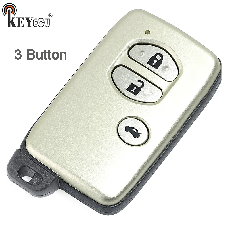 KEYECU 10x for Toyota Prius Land Cruiser Avalon Prado Replacement Remote Key Shell Case Fob 2/3/2+1/3+1 Button HYQ14AAB White