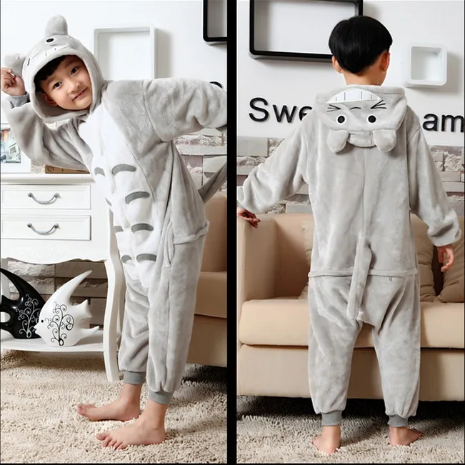 Пикачу Семья подходящая друг к другу одежда для сна totoro stitch Косплэй родителей для маленьких девочек пижама для мальчиков зимний комбинезон SA1381