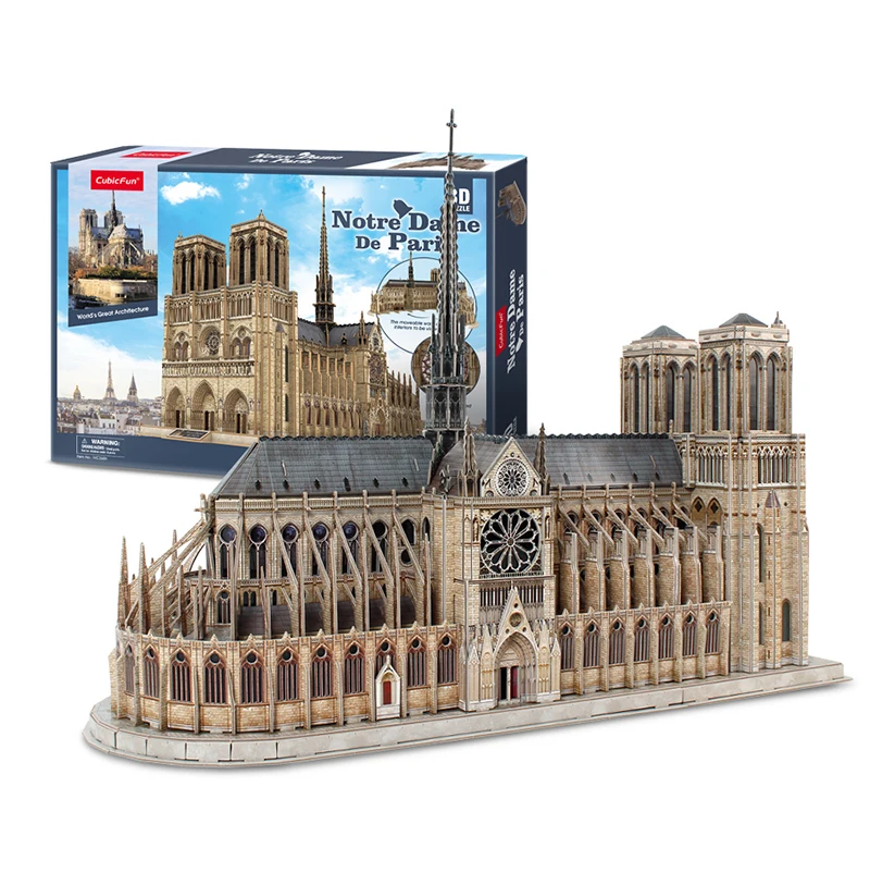 Нотр-Дам де модель Парижа DIY 3D головоломка 1:250 высокая имитация красиво панорамная Готическая архитектурная модель Y