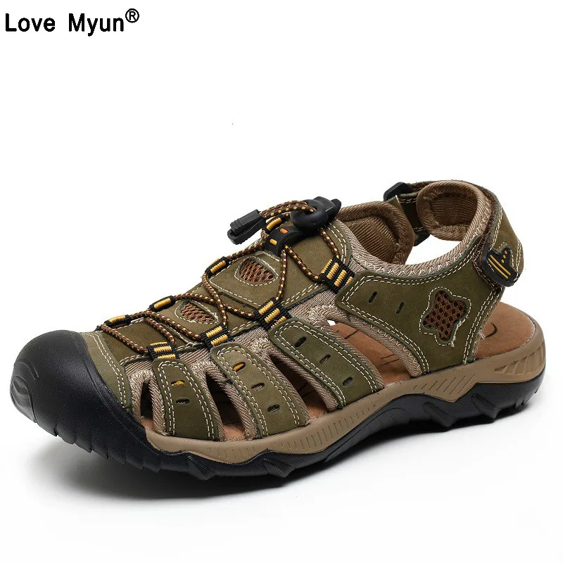 

Brand Genuine Leather Shoes Summer New Large Size Men's Sandals Men Sandals Fashion Sandals And Slippers Big Size 38-47