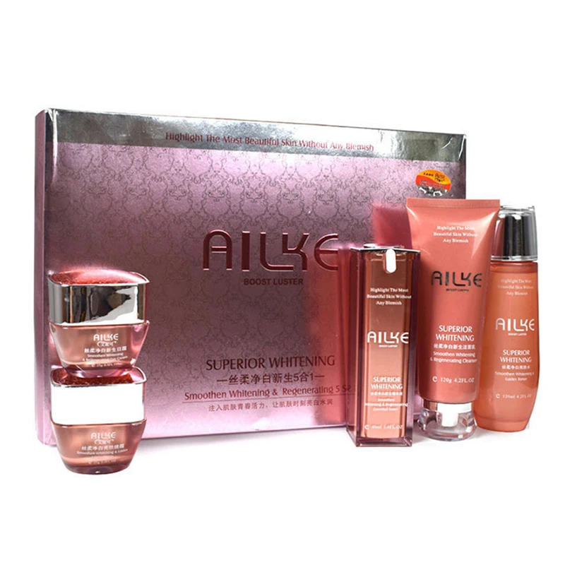 

Face Whitening Cream Day Night Cleaner Serum Sets Acido Hialuronico Rose Essential Oils Skin Lightening Dark Spot Remover