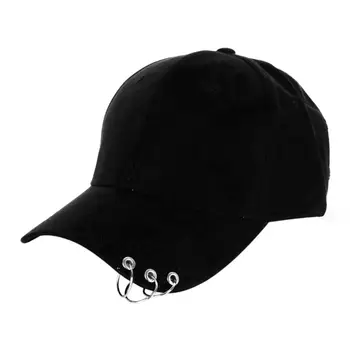 

Unisex Adjustable Cap Dance Show Hats With Rings Hip Hop Baseball Snap Back Cap