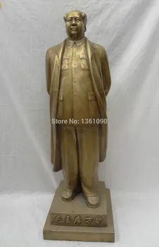 

xd 001170 31" Chinese Bronze Standing Great Leader Maoism Mao ZeDong Chairman Mao Statue