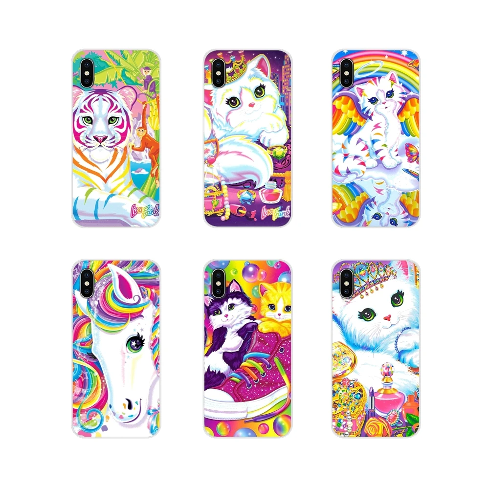 

For Apple iPhone X XR XS MAX 4 4S 5 5S 5C SE 6 6S 7 8 Plus ipod touch 5 6 Rainbow Lisa Frank tiger horse dog Cat Art Custom Case