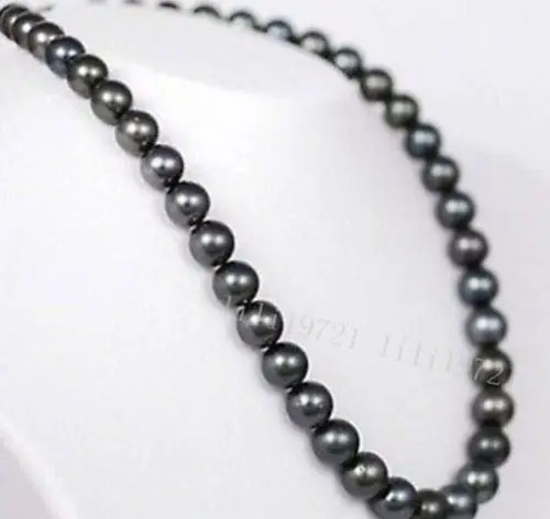 

Beautiful 9-10mm AAA Black Tahitian Pearl Necklace >>>girls for women jewerly Free shipping